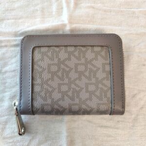 DKNY Gray Monogram Zip Wallet